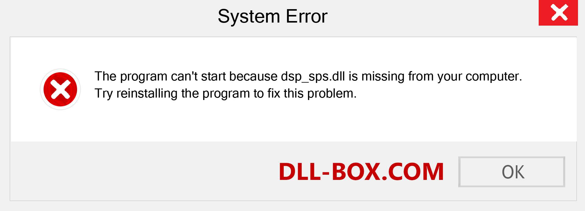  dsp_sps.dll file is missing?. Download for Windows 7, 8, 10 - Fix  dsp_sps dll Missing Error on Windows, photos, images
